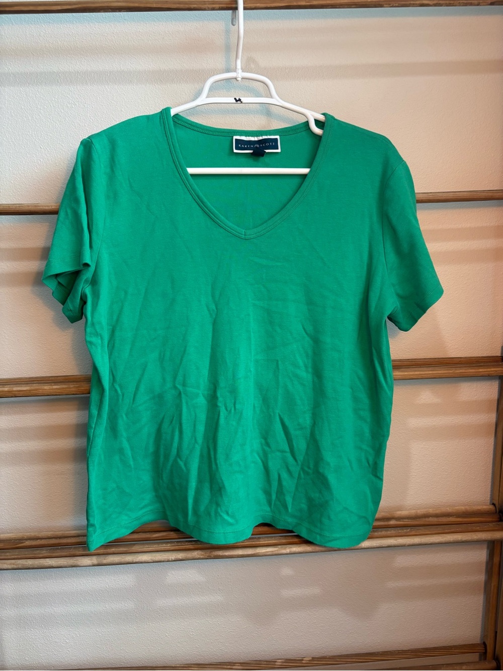 Karen Scott green cotton tee size large